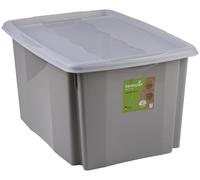 Edco Eindhoven B.V. Scatola portaoggetti con coperchio, 45 l, organizer da 55 x 40 x 30 cm, scatola di plastica, adatta per vestiti, decorazioni natalizie e documenti, facile da impilare, plastica,