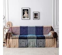 Edcooy Coperta in ciniglia jacquard con nappe, per letto, divano, sedia, decorazione bohémien (viola, grande, 218 x 260 cm)