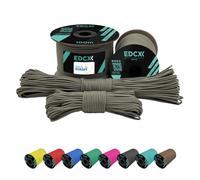 EdcX 2 mm Nylon Paracord 275 (15, 30, 50 and 100 m)- 100% Nylon rope, 3-Strand cord, Nylon cord 2 mm in Many Colours (Dark Grey, 15 m)