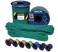 EdcX 3 mm Nylon Paracord 425 (15, 30, 50 And 100m) - 3 mm Type II, 100% Nylon Rope, 3 Strand Rope, 3 mm Nylon Rope in Many Colors (Emerald Green, 50 m)