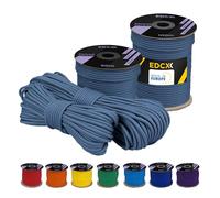 EdcX 4 mm Poliestere Paracord 550 (15, 30 e 50 m) - 4 mm Tipo III, Cavo per Paracadute Resistente allo Strappo per la Sopravvivenza in 100% Poliestere con 7 Fili | Colori a Tinta Unita