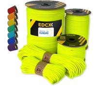EdcX Paracord 4mm, 35+ Colori Solidi (10m, 15m, 30m, 50m, 100m, 300m) | Corda 100% nylon 4 mm| Corda Tattica 550 Tipo III (Sofit Yellow, 10 m)