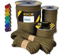 EdcX Paracord 4mm, 35+ Colori Solidi (10m, 15m, 30m, 50m, 100m, 300m) | Corda 100% nylon 4 mm| Corda Tattica 550 Tipo III (Coyote Brown, 15 m)