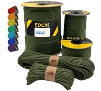 EdcX Paracord 4mm, 35+ Colori Solidi (10m, 15m, 30m, 50m, 100m, 300m) | Ideale per Campeggio, Sopravvivenza, attività all'aperto | Corda 100% Nylon 4 mm| Corda Tattica 550 Tipo III (Moss, 300 m)