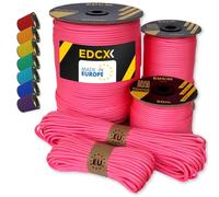 EdcX Paracord 4mm, 35+ Colori Solidi (10m, 15m, 30m, 50m, 100m, 300m) | Ideale per campeggio, sopravvivenza, attività all'aperto | Corda 100% nylon 4 mm| Corda Tattica 550 Tipo III (Pastel Pink, 50 m)