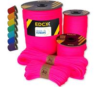 EdcX Paracord 4mm, 35+ Colori Solidi (10m, 15m, 30m, 50m, 100m, 300m) | Ideale per Campeggio, Sopravvivenza, attività all'aperto | Corda 100% Nylon 4 mm| Corda Tattica 550 Tipo III (Sofit Pink, 30 m)