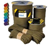 EdcX Paracord 4mm, 35+ Colori Solidi (10m, 15m, 30m, 50m, 100m, 300m) | Ideale per Campeggio, Sopravvivenza, attività all'aperto | Corda 100% Nylon 4 mm| Corda Tattica 550 Tipo III (Bronze, 100 m)