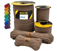 EdcX Paracord 4mm, 35+ Colori Solidi (10m, 15m, 30m, 50m, 100m, 300m) | Ideale per Campeggio, Sopravvivenza, attività all'aperto | Corda 100% Nylon 4 mm| Corda Tattica 550 Tipo III (Tan, 100 m)