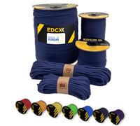 EdcX Paracord 4mm, 35+ Colori Solidi (10m, 15m, 30m, 50m, 100m, 300m) | Ideale per Campeggio, Sopravvivenza, attività all'aperto | Corda 100% Nylon 4 mm| Corda Tattica 550 Tipo III (Navy Blue, 30 m)