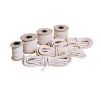 EdcX Stoppino per candele rotondo da 1,4-10 mm, stoppino in cotone intrecciato per la fabbricazione di candele, non cerato, candele fai da te, lampada a olio