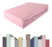 Edda Lux Premium - Lenzuolo con Angoli per materassi con altezza da 20 a 40 cm, 140 x 200/220 cm, 160 x 200/220 cm, 95% Cotone 5% Elastan, OEKO-Tex, in Jersey, colore: Rosa Antico