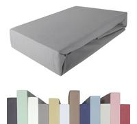 Edda Lux Premium - Lenzuolo con Angoli per materassi con altezza da 20 a 40 cm, 140 x 200/220 cm, 160 x 200/220 cm, 95% Cotone 5% Elastan, OEKO-Tex, in Jersey, colore: Grigio Pietra
