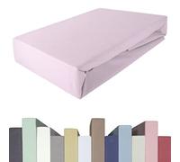 Edda Lux Premium - Lenzuolo con Angoli per materassi con altezza da 20 a 40 cm, 90 x 200/220 cm, 100 x 200/220 cm, 95% Cotone 5% Elastan, OEKO-Tex, in Jersey, colore: Lavanda