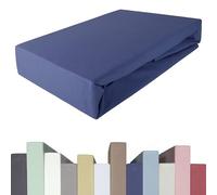 Edda Lux Premium - Lenzuolo con Angoli per materassi con altezza da 20 a 40 cm, 90 x 200/220 cm, 100 x 200/220 cm, 95% Cotone 5% Elastan, OEKO-Tex, in Jersey, colore: Mirtillo