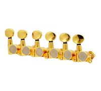 Eddaray 6 meccaniche per chitarra vintage in linea, rapporto di trasmissione 1:15, sigillate, accordatori con pulsante di ricambio ovale (E-1006, oro)