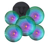Eddaray Set di piatti silenziosi per basso volume, set di piatti da 35,6 cm, coppia Hihats, 40,6 cm, crash, 50,8 cm, 50,8 cm, 5 pezzi, piatti silenziosi, per batteria, con borsa per il trasporto,