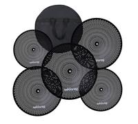Eddaray Set di piatti silenziosi per basso volume, set di piatti da 35,6 cm, coppia Hihats, 40,6 cm, crash, 50,8 cm, 50 cm, per batteria, con custodia per il trasporto, colore nero