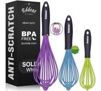 Eddeas - Fruste in silicone, non Scatch, per cucinare da forno, antiaderenti, set da 3 pezzi, 15,2 cm + 22,9 cm + 27,9 cm