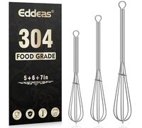 Eddeas - Mini fruste in acciaio inox, 3 pezzi, 12,7 cm, 15,2 cm e 17,8 cm, per sbattere, mescolare salse, mescolare ingredienti