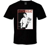 Eddi Guerrero Latino Heat Graphic Tee Shirt Mens Round Neck Short Sleeves T Shirt Casual Bottoming T Shirt Black L
