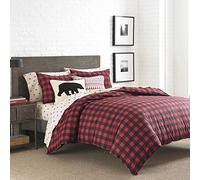 Eddie Bauer 210707 Mountain Plaid Duvet Cover Set, Full/Queen, Rosso Scarlatto