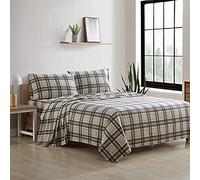 Eddie Bauer Biancheria da Letto in Flanella di Cotone Caldo e Traspirante con Tasche Profonde, Spazzolata per Una Maggiore Morbidezza, Arredamento Accogliente per la casa, Certificato Oeko-Tex, Plaid