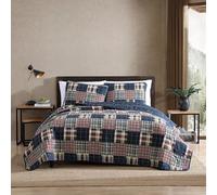 Eddie Bauer Biancheria da Letto Reversibile in Cotone con Federa Abbinata, Decorazione per la casa per Tutte Le Stagioni, Madrona Navy/Rosso, Twin