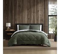 Eddie Bauer Biancheria da letto reversibile in microsuede con federa abbinata, super morbida, certificata Oeko-Tex, motivo a quadri Big Lake Green, Full/Queen
