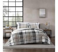 Eddie Bauer Comforter Set di Biancheria da Letto, Morbido e Accogliente, Double-Face a Quadri, Poliestere, Plaid Grigio, Coppia