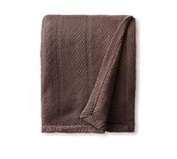Eddie Bauer 200608 Herringbone Cotton Blanket, King, Bone, Mushroom, Coppia
