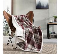 Eddie Bauer - Coperta, flanella di cotone, decorazione per la casa, biancheria da letto Sherpa reversibile per tutte le stagioni (Twin Lakes Red, copriletto)