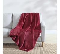 Eddie Bauer - Coperta in peluche ultra morbido, per la casa, per tutte le stagioni (rosso massiccio ultra lux, 50 x 60)