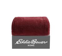 Eddie Bauer - Coperta, morbida biancheria da letto in peluche con retro in microvisone, accogliente decorazione per la casa per letto o divano (rosso tinta unita, 127 x 152,4 cm)