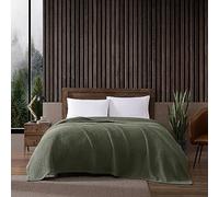 Eddie Bauer Coperta morbida in tessuto a nido d'ape, decorazione per camera da letto di peso medio, ammorbidisce ogni lavaggio, king size, verde