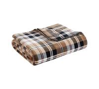 Eddie Bauer - Coperta per letto matrimoniale/matrimoniale, reversibile, in peluche, decorazione per la casa, certificata Oeko-Tex (Tralhead Plaid beige, Full/Queen)