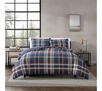 Eddie Bauer - Copripiumino matrimoniale, set di biancheria da letto reversibile con federe abbinate, accogliente decorazione per la casa (Shasta Lake Navy, Queen)