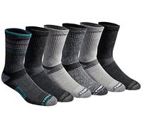 Eddie Bauer Dura Dri Moisture Control 6-Pair Crew Socks Calzini, Fashion Black Assorted (6 Paia), L (Pacco da 6) Uomo