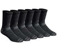 Eddie Bauer Dura Dri Moisture Control 6-Pair Crew Socks Calzini, Nero (6 Paia), L (Pacco da 6) Uomo