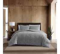 Eddie Bauer Duvet Cover Set Copripiumino Preston, Flanella Cotone, Grigio Scuro, Coppia