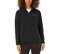 Eddie Bauer Giacca Off The Grid con cappuccio, cerniera intera, maniche con foro per il pollice, idrorepellente, elasticizzata, (S, nero), nero, small