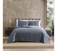 Eddie Bauer Hidden Lake Collection, copriletto reversibile e leggero, 100% cotone, con federa abbinata, set di biancheria da letto da 2 pezzi, prelavato per un maggiore comfort, per letto singolo, blu