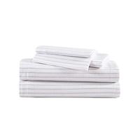 Eddie Bauer Home - Set di lenzuola in cotone con collezione Flanel, pre-ristretto e spazzolato per una maggiore morbidezza, comfort e sensazione di accoglienza, King, Trail Stripe