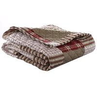 Eddie Bauer Home Throw Blanket Copriletto trapuntato-100, Reversibile e Leggero, Cotone, Isola di Camino, 50" x 60"