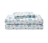 Eddie Bauer Indigo Flannel Sheet Set, Tossed Snowflake, Completo