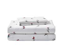 Eddie Bauer - Lenzuola Doppie, Flanella di Cotone, Spazzolato per Una Maggiore Morbidezza, Accogliente Decorazione per la casa (Pista da Sci, Doppio)