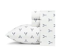 Eddie Bauer - Lenzuola intere, percalle di cotone set di biancheria da letto, fresco e fresco decorazione per la casa (Eddies Remo blu, completo)