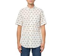 Eddie Bauer Men's Big & Tall Baja Short-Sleeve Shirt-Print, Off White