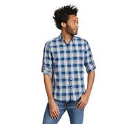 Eddie Bauer Men's Pack It Seersucker Long-Sleeve Shirt, True Blue, Small