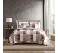 Eddie Bauer Quilt Set Biancheria da Letto Reversibile in Cotone con Federa Abbinata, Decorazione per la casa per Tutte Le Stagioni, Camano Island Rosso, King