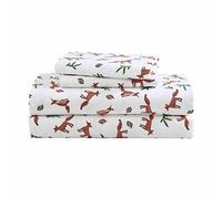 Eddie Bauer - Set completo di lenzuola in flanella di cotone, spazzolato per una maggiore morbidezza, arredamento accogliente per la casa (Fox Trail Orange, pieno)